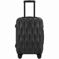 HOMCOM 56cm 41L Suitcase, Lightweight ABS Hard Shell Carry On Luggage with TSA Lock, Spinner Wheels, Telescopic Handle, Black(m-15)