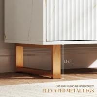 HOMCOM Elegant Storage Sideboard - White/Gold-Tone(m-6)