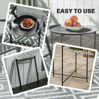 Outsunny Steel Removable Tray Top Garden Table - Black(m-4)