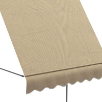 Outsunny Toldo Manual Retráctil con Manivela 200x120x210-300 cm con Altura Ajustable Impermeable y Anti-UV Beige(m-9)