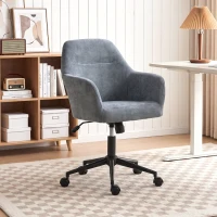 HOMCOM Chaise Bureau Ergonomique, Fauteuil de Bureau en Chenille avec Hauteur Réglable, Fonction Bascule, Bleu(m-15)