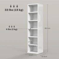 HOMCOM Set of Two 102 CD Storage Units - High Gloss White(m-3)