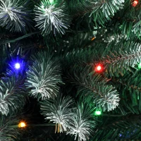 HOMCOM Árbol de Navidad Estrecho Nevado con 170 Luces LED Bicolor 180 cm 351 Ramas Ignífugo 11 Modos Mando a Distancia Verde(m-14)