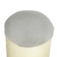 PawHut Poste Rascador para Gatos Altura 75,5 cm Rascador para Gatos Interior Base Estable y Cuerda de Sisal Natural Gris Claro(m-12)