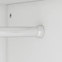 HOMCOM Armoire Chambre Penderie avec 2 Tiroirs, 2 Portes à Fermeture Douce et Barre de Suspension, 60 x 47 x 180 cm, Blanc(m-12)