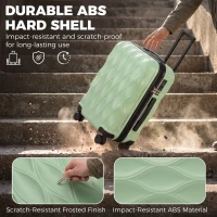 HOMCOM 56cm 41L Suitcase, Lightweight ABS Hard Shell Carry On Luggage with TSA Lock, Spinner Wheels, Telescopic Handle, Green(m-4)