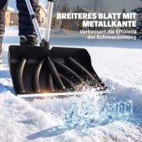 Outsunny Sneeuwschuiver 45 cm breed, kunststof sneeuwschep met ergonomische extra handgreep, aluminium steel en metalen rand(m-6)