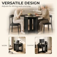 HOMCOM Folding Dining Table,  Drop-Leaf Table with Foldable Leaves for Small Spaces, Kitchen, Dining Room, Black(m-6)