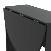 HOMCOM Folding Dining Table,  Drop-Leaf Table with Foldable Leaves for Small Spaces, Kitchen, Dining Room, Black(m-10)