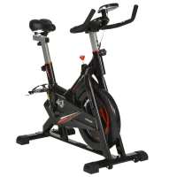 HOMCOM Stationary Exercise Bike, 10kg Flywheel Cycling Machine with Adjustable Resistance, LCD Monitor, Phone and Bottle Holder for Home Gym Office Cardio Workout Aerobic Training(m-1)
