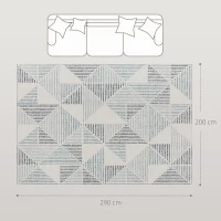 HOMCOM Modern Area Rug, Geometric Pattern Non-Slip Washable Rug, Soft Floor Carpet for Living Room, Bedroom, Dining Room, Home Office, 290 x 200 cm, Multi-Coloured(m-3)