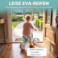 AIYAPLAY Kinder Laufrad Klappbar Lauflernrad mit leisen EVA-Rädern Höhenverstellbarer Sitz für 1-2 Jahre Blau(m-6)
