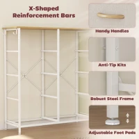 HOMCOM Chest of Eight Fabric Drawers - Beige(m-7)