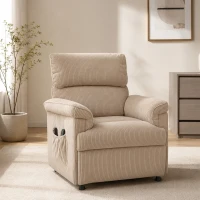 HOMCOM Massagesessel mit Vibrationsmodi, Wärmefunktion, leiser Motor, Memory-Funktion, Stahl, Stoffbezug, Braun(m-9)
