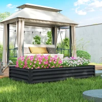 Outsunny 180 x 90cm Galvanised Steel Open Planter - 84H-211V00CG(m-8)