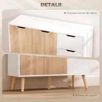 Dulapior Multifunctional HOMCOM din Lemn cu Sertar si Dulapioare in Stil Nordic, 90x30x72cm(m-5)