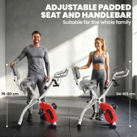 SPORTNOW 4-In-1 Folding Exercise Bike with Resistance Bands, Bluetooth App, 8-Level Magnetic Resistance, LCD Display, Orange(m-7)