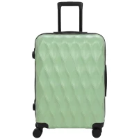 HOMCOM 65cm 64L Suitcase, Lightweight ABS Hard Shell Carry On Luggage with TSA Lock, Spinner Wheels, Telescopic Handle, Green(m-15)