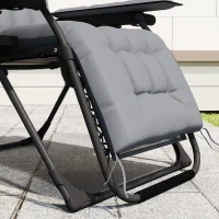 Outsunny Chaise de Gravité Zéro avec Accoudoirs, Coussin, Porte-Gobelet, Appuie-tête, Dossier Réglable, 65x93x108cm, Gris Clair(m-11)