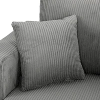 HOMCOM Sofá de 2 Plazas Tapizado en Pana con Asiento Ancho y Profundo y Patas de Madera 170x80x82 cm Gris Claro(m-9)
