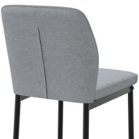 HOMCOM Modern Tall Chairs, Set of 2 Velvet Bar Stools with Footrest and Backrest, Kitchen & Living Room Stools, Grey(m-11)