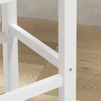 HOMCOM Juego de 2 Taburetes Altos de Cocina Taburetes de Bar de Madera con Reposapiés y Respaldo Cruzado Carga 120 kg Blanco(m-8)