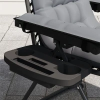Outsunny Chaise de Gravité Zéro avec Accoudoirs, Coussin, Porte-Gobelet, Appuie-tête, Dossier Réglable, 65x93x108cm, Gris Clair(m-13)