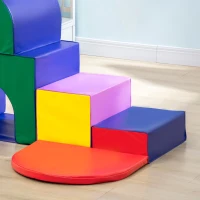HOMCOM Set da Gioco per Bambini 12-36 Mesi da 7 Blocchi Multicolore in PU e EPE, 170x130x40 cm(m-8)