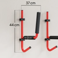 HOMCOM Kayak Canoe Heavy Duty Wall Mounted Storage Holder Rack Heavy Duty Storing Hangers Red(m-3)
