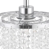 HOMCOM Crystal Ceiling Light with 57 Crystal Strands, Ceiling Light with Mounting Plate for Hallway, Silver Tone(m-13)