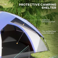 Outsunny Two Man Single Room Dome Tent, with Accessories - Dark Blue/Grey(m-4)