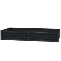 Outsunny 180 x 90cm Galvanised Steel Open Planter - 84H-211V00CG(m-11)