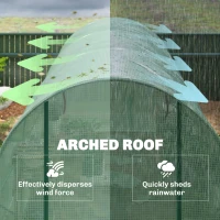 Outsunny Serre de Jardin Tunnel 4,5L x 2l x 2H m châssis Tubulaire Acier galvanisé renforcé 1,8 cm 6 fenêtres 1 Porte(m-9)