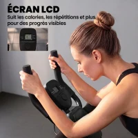 SPORTNOW Appareil à Abdominaux Pliable avec Écran LCD, Double Rail, Mousse PVC, Cadre en Acier, 92x41x83cm, Noir(m-6)