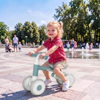 AIYAPLAY Kinder Laufrad Klappbar Lauflernrad mit leisen EVA-Rädern Höhenverstellbarer Sitz für 1-2 Jahre Blau(m-2)