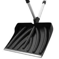Outsunny Sneeuwschuiver 45 cm breed, kunststof sneeuwschep met ergonomische extra handgreep, aluminium steel en metalen rand(m-10)