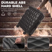 HOMCOM 77cm 98L Suitcase, Lightweight ABS Hard Shell Carry On Luggage with TSA Lock, Spinner Wheels, Telescopic Handle, Black(m-4)