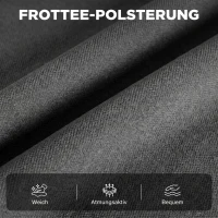 HOMCOM Fotel relaksacyjny z masażem i ogrzewaniem, funkcja leżanki, 2 kieszenie boczne i wysuwana podnóżka, ciemnoszary(m-7)