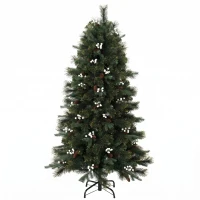 HOMCOM 5ft Artificial Christmas Tree, Fir Hinged Xmas Tree with 490 Branch Tips, Foldable Metal Stand, Easy Assembly, Green(m-1)