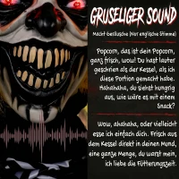HOMCOM Animowany klaun z popcornem na Halloween z wyskakującą głową, strasznymi dźwiękami, muzyką jarmarczną i świecącymi oczami(m-7)