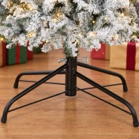 HOMCOM Árbol de Navidad Nevado con 240 Luces LED Blanco Cálido 200 cm 850 Ramas Ignífugas Abatibles Base Metálica Plegable(m-15)