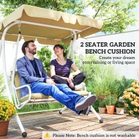 Outsunny Two-Seater Bench Cushion - Khaki(m-7)