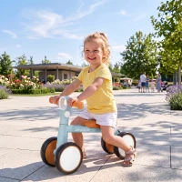 AIYAPLAY Kinder Laufrad Klappbar leicht Lauflernrad mit EVA-Rädern Höhenverstellbarer Sitz Aluminiumrahmen 1-3 Jahre Blau(m-8)