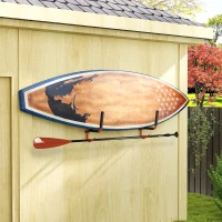 HOMCOM Kayak Canoe Heavy Duty Wall Mounted Storage Holder Rack Heavy Duty Storing Hangers Red(m-9)