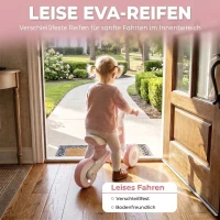 AIYAPLAY Kinder Laufrad Klappbar Lauflernrad mit leisen EVA-Rädern Höhenverstellbarer Sitz für 1-2 Jahre Rosa(m-6)