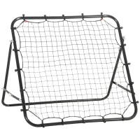 HOMCOM Filet de rebond en métal angle réglable 20 cordes élastiques pour entraînement de football, tennis 96 x 80 x 96 cm, noir(m-11)