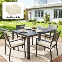 Outsunny Set of 4 Garden Seat Cushion with Ties, 42 x 42cm Replacement Dining Chair Seat Pad, Cream White(m-8)