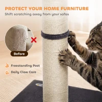 PawHut Cat Scratching Post, 80cm Tall Cat Scratch Post with Sisal Rope, Plush Base, Lightweight Claw Scratcher(m-5)