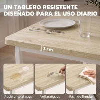 HOMCOM Conjunto Mesa de Comedor Extensible 120-160 cm y 6 Sillas Apilables para 4-6 Personas Efecto Roble(m-6)