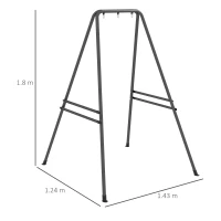 Outsunny Hammock Chair Stand, Hanging Heavy Duty Metal Frame Hammock Stand for Hanging Hammock Air Porch Swing Chair, Egg Chair, Black(m-3)